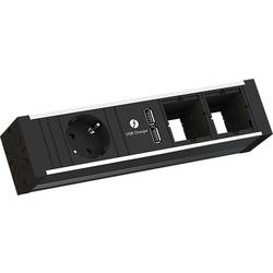 BACHMANN VENID 2x Schutzkontakt, 2x ABD 1x USB-Charger, schwarz 936.003