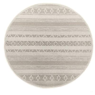 Teppich THE CARPET "Calgary round", beige, H:1mm Ø:120cm, Polypropylen, Teppiche, Teppich, moderner robuster In und Outdoor Teppich
