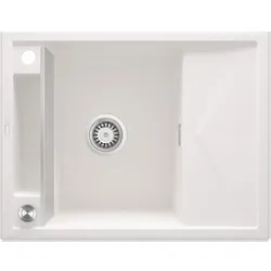 Neuesbad 1-Becken mit Abtropffläche Spüle mit Befestigungs-, Alabaster Granit NB1DEZRMA11A1