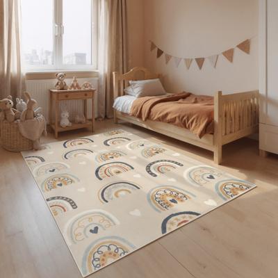Kinderteppich HANSE HOME "Bowie", beige (beige multifarben), B:120cm H:10mm L:170cm, Polypropylen, Teppiche, Kinderteppich, Pflegeleicht, Weich, Kinderzimmer, Spielteppich, Spielunterlage