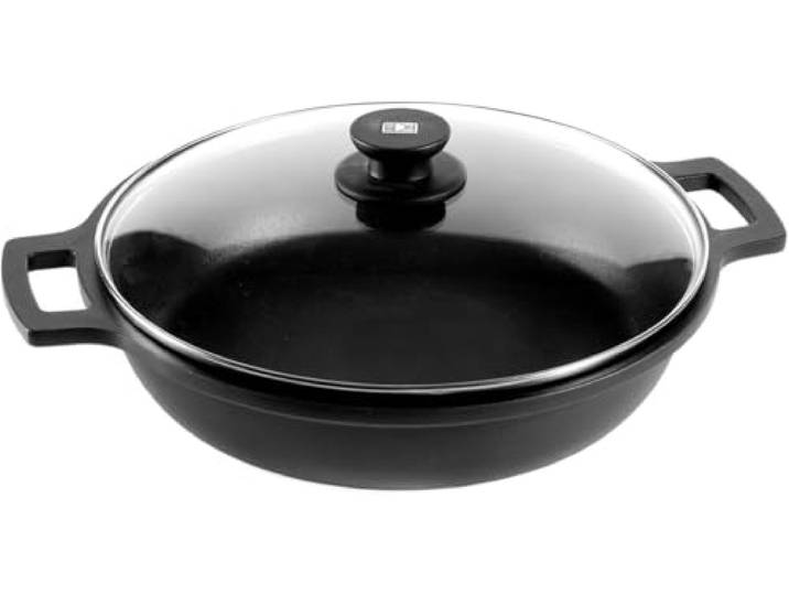 BRA Kookpan, plat, gegoten aluminium, zwart, 24 cm