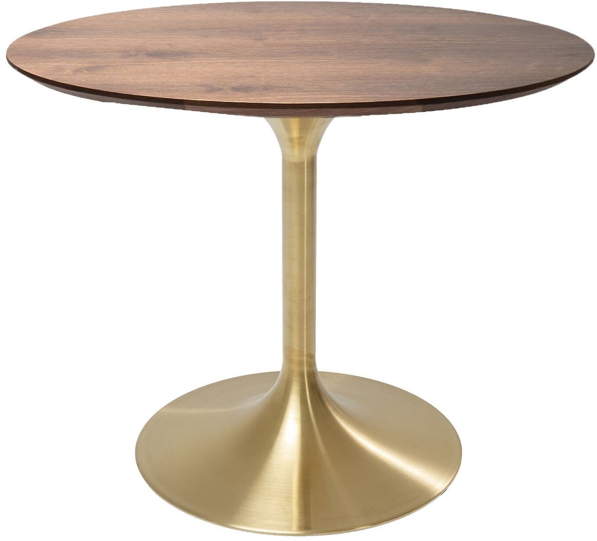 Kare Eettafel Invitation Set Walnut Brass Rond
