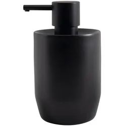 Spirella Seifenspender Jaro mit Edelstahlpumpe Flüssigseifen-Spender Porzellan 300ml Langliebig und Robust Schwarz