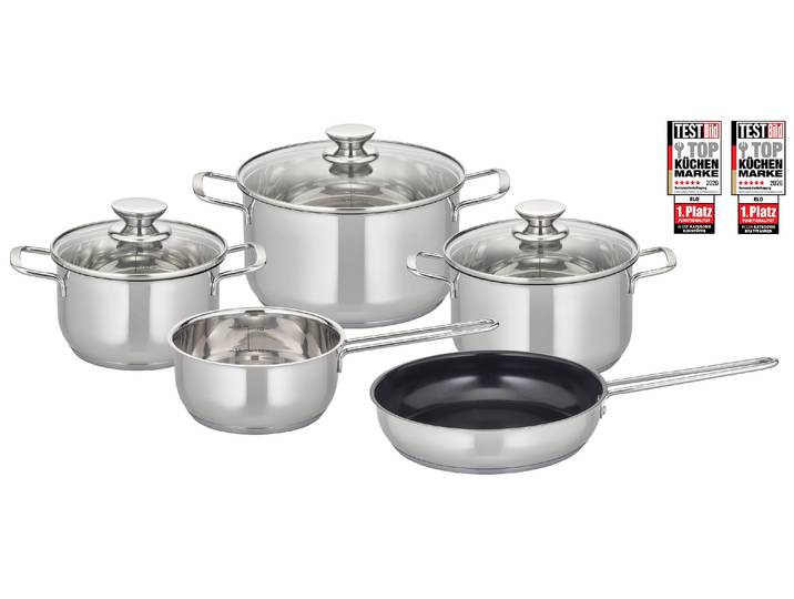 Topf-Set ELO Elo Therm Topfset 5-teilig , silber (silberfarben), Töpfe, Topf-Set, Volumenskala