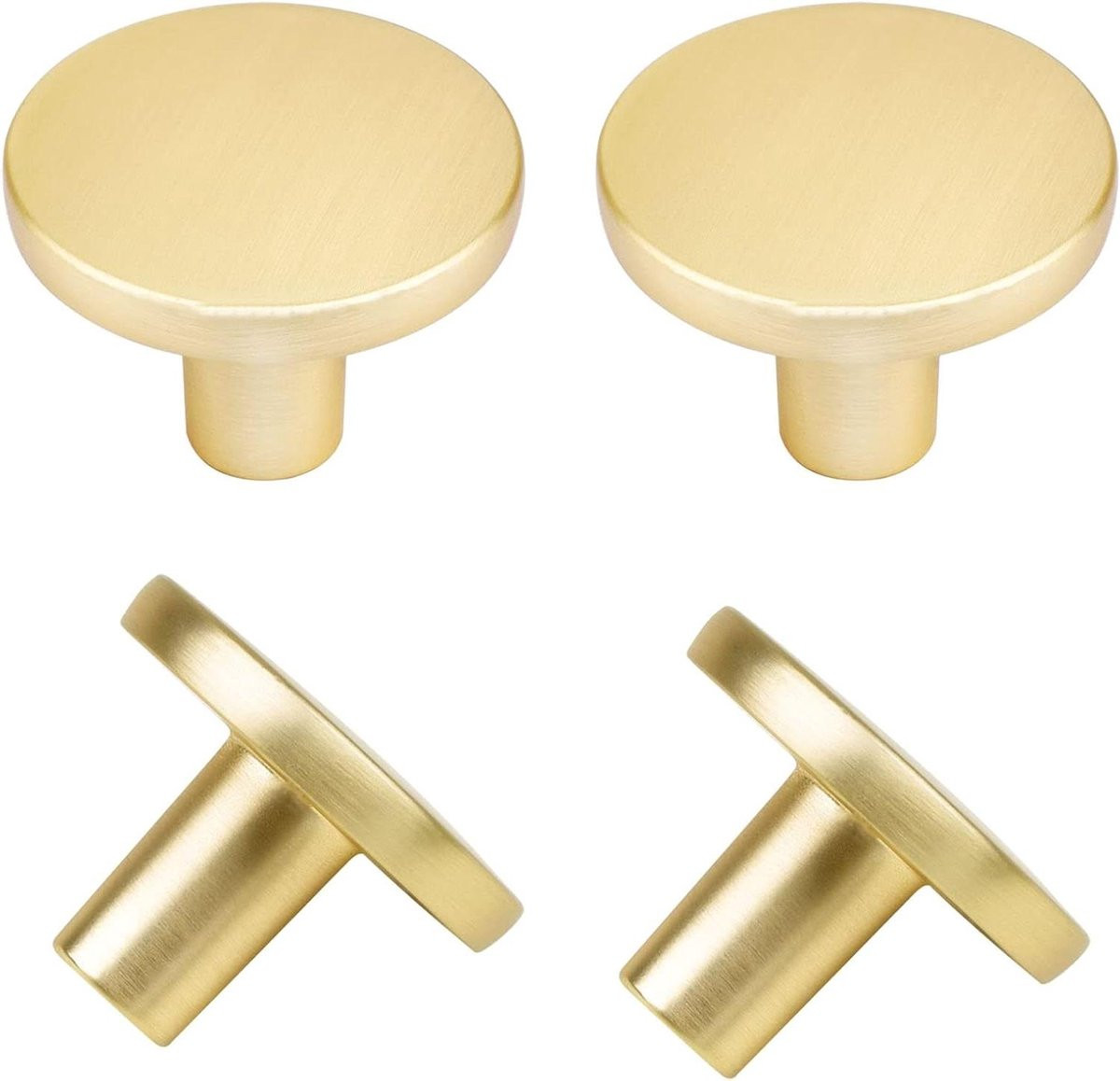 Set van 4 gouden kastknoppen en ladehandgrepen van stevige zinklegering