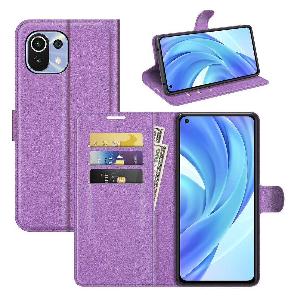 Cover-Discount Xiaomi Mi 11 Lite - Leder Etui Hülle violett (Xiaomi Mi 11 Lite) (101910822H)
