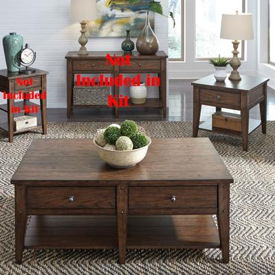 Liberty Furniture Lake House Rustic Oak Cocktail Table, End Tables 3 Piece Set - Cocktail Table, 2 End Tables