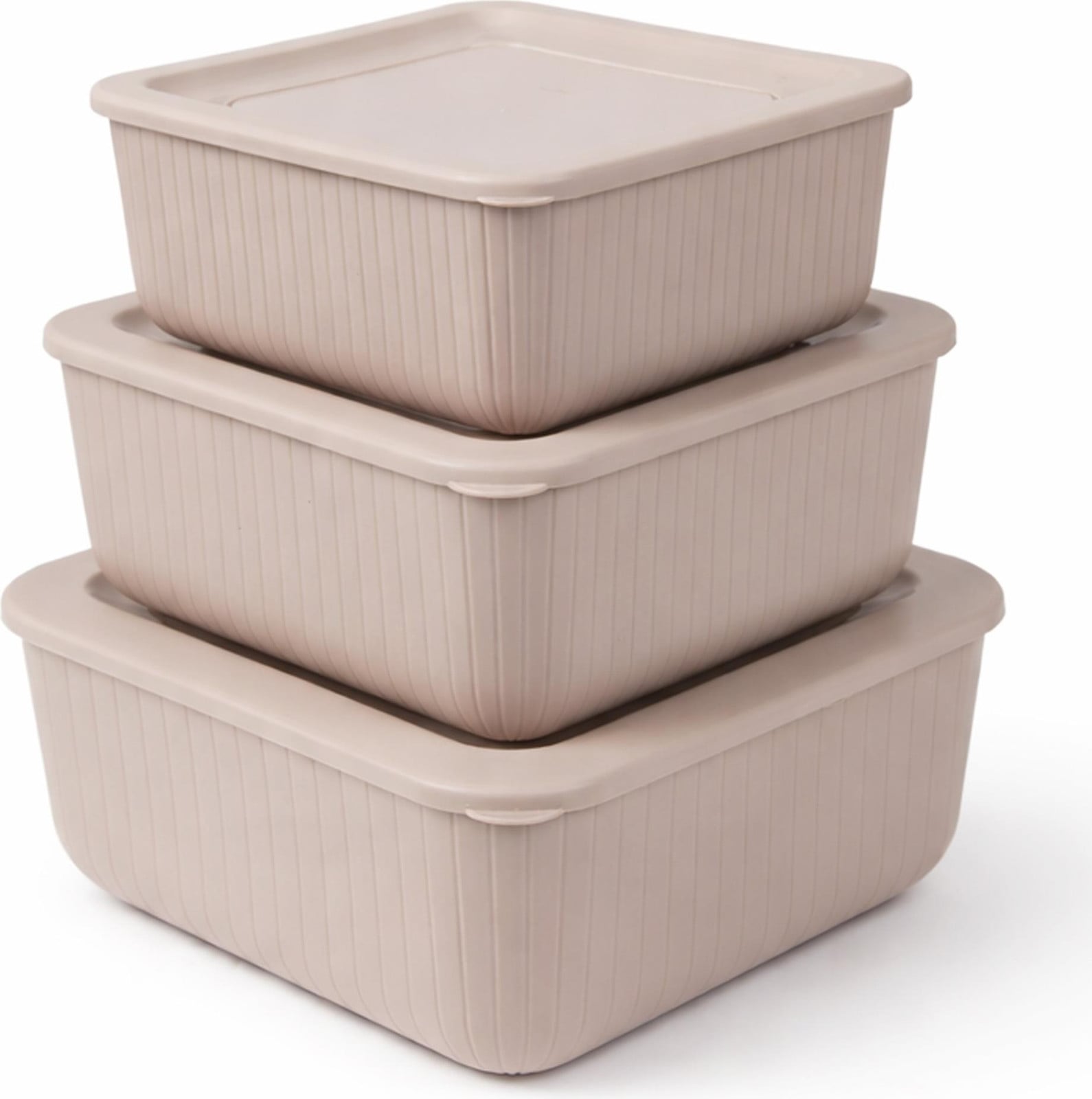 Set van 3 beige rechthoekige voorraadpotten van HOPEG GmbH