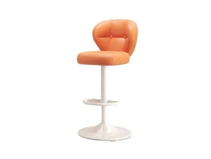 Bvn5kQ3dy Barstühle Anhebbarer, drehbarer Rückenlehnenstuhl, Rezeptions- und Kassiererstuhl(Orange)