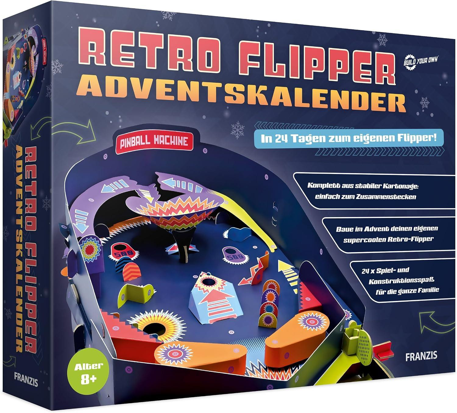 oCreon Flipperkast Adventskalender - Bouw je eigen flipperkast in 24 dagen - Vanaf 8 jaar - Duitstalig