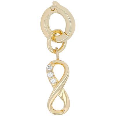 Charm-Einhänger AMOR "Infinity/Unendlichkeitsschleife", gold (gelbgoldfarben, kristallweiß, kristallweiß), Charms, Damen, Silber 925 (Sterlingsilber), mit Zirkonia (synth.)