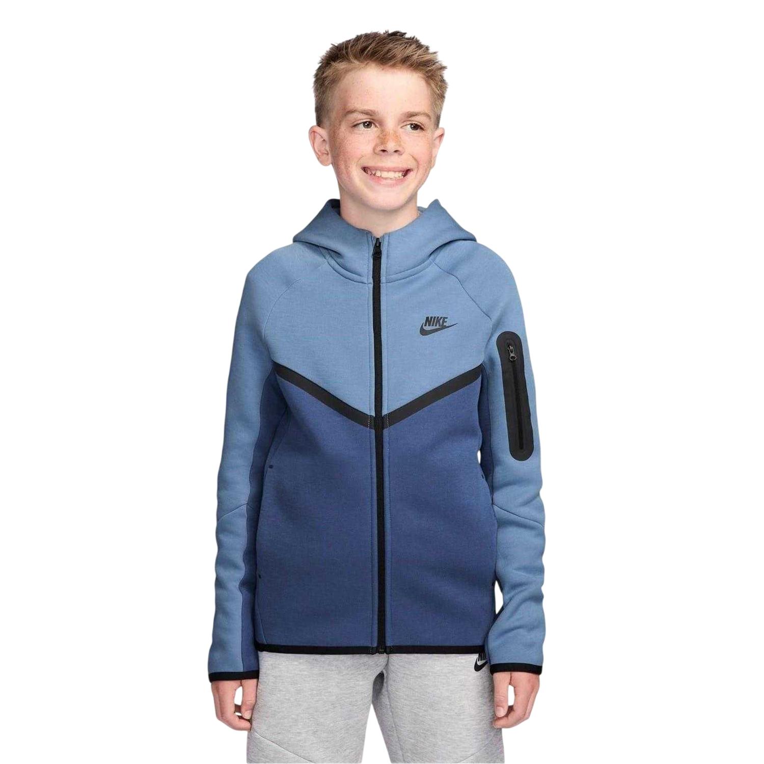 Nike - Hoodie mit durchgehendem Reißverschluss für Kinder, Fleece (Blau)