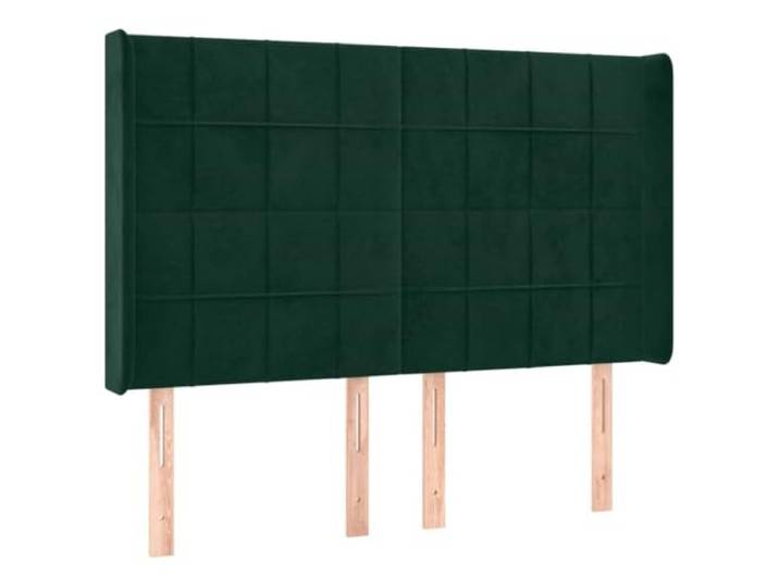 KTHLBRH Ohr-Kopfteil, Samt, Dunkelgrün, 147 x 16 x 118/128 cm Samt 100% Polyester, Beine aus Massivholz, höhenverstellbar, Rückenunterstützung, einfache Montage