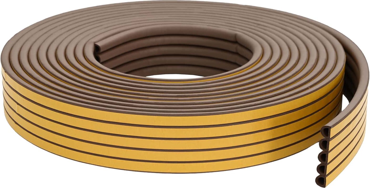 vidaXL joint de fenêtre autocollant 12 x 10 mm 12 m Marron Mousse EPDM