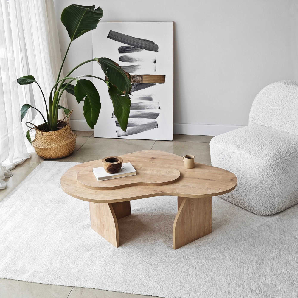Hanah Home Table basse en aggloméré chêne Marron 105x35x65cm