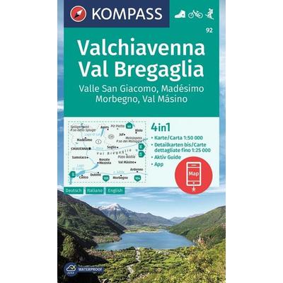 KOMPASS Wanderkarte 92 Chiavenna/Val Bregaglia 1:50.000, Sonstige von , KOMPASS Freytag & Berndt, 978-3-99121-345-1