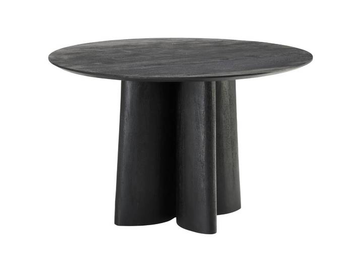 Mid.you Esstisch, Schwarz, Holz, Mangoholz, massiv, rund, 120x76x120 cm, Esszimmer, Esstische, Holztisch, Massivholztische
