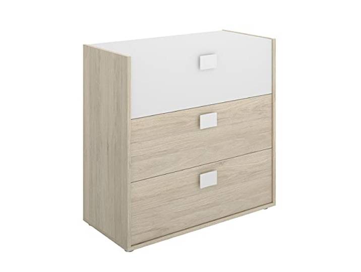 Rimobel DEKIT Grupo Dina Jugend-Kommode, Partikelplatten, Weiß, Normal