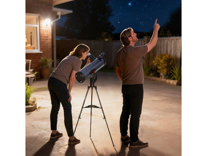 Outsunny Télescope Astronomique 114mm avec Trépied Réglable