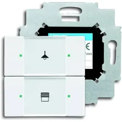 Busch-Jaeger Busch-Jäger Bedienelement, 2-fach mit beiliegendem Busankoppler 6126/01-84, Schalter + Taster, Weiss