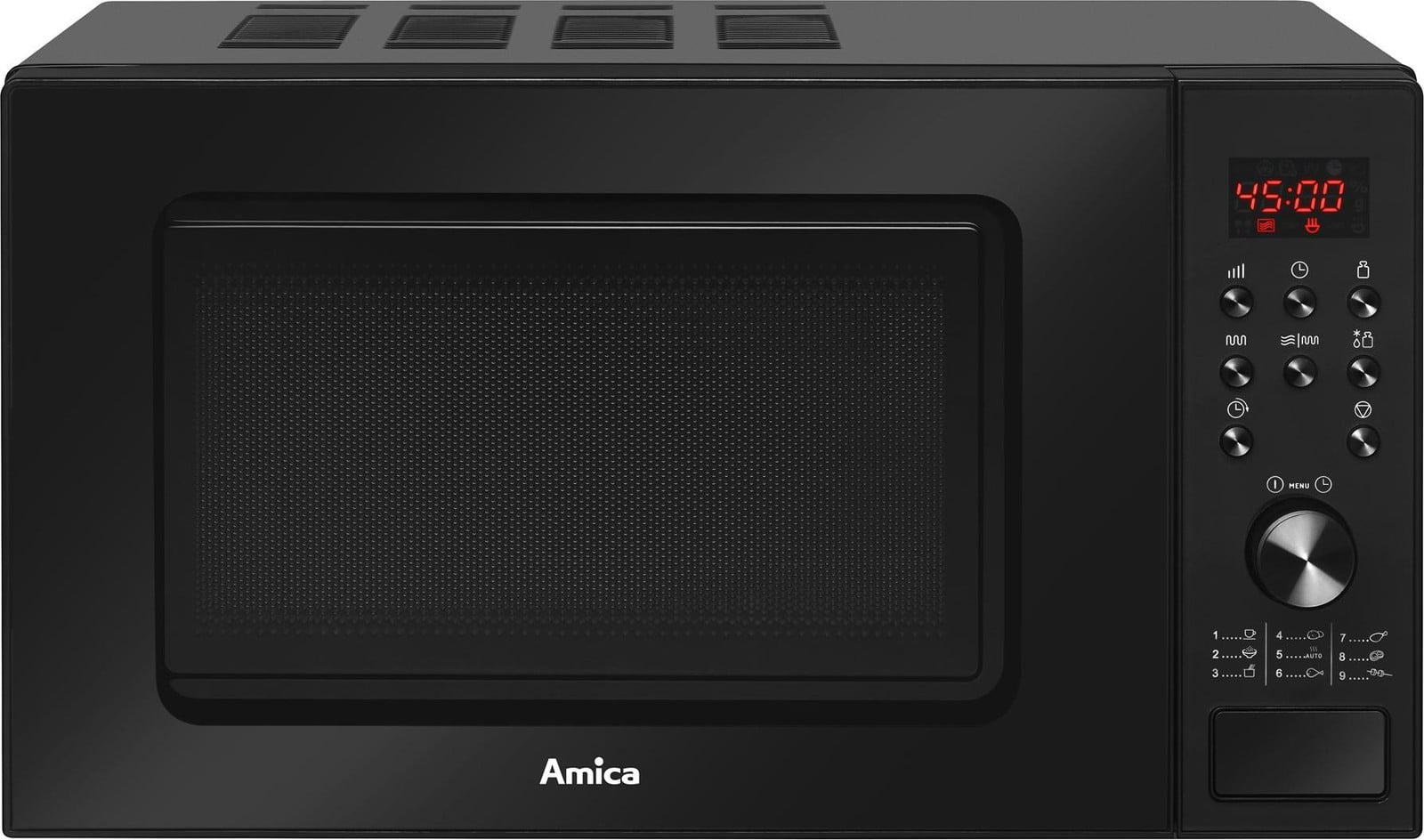 Amica AMGF20E1GB Magnetron, Inbouwmodel, Combi-magnetron met grillfunctie, 20 liter, 700 watt, zwart
