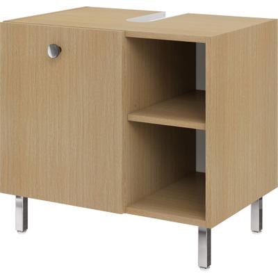 Waschbeckenunterschrank OPTIFIT "Hallig", braun (eichefarben hell), B:65cm H:60cm T:44,6cm, Holzwerkstoff, Schränke, Waschbeckenunterschrank, Breite 32,5 cm, schnelle Montage mit OPTIsnap