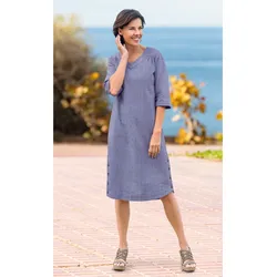 Baumwoll-Kleid in Melange flieder in Größe 44 von DW-Shop, Flieder, 44