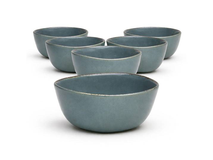 Van Well Müslischalenset Urban, Grau, Keramik, 6-teilig, rund, 6 cm, lebensmittelecht, Geschirr, Schalen & Schüsseln, Müslischalen