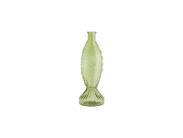 Vase en verre vert clair H30 Fish