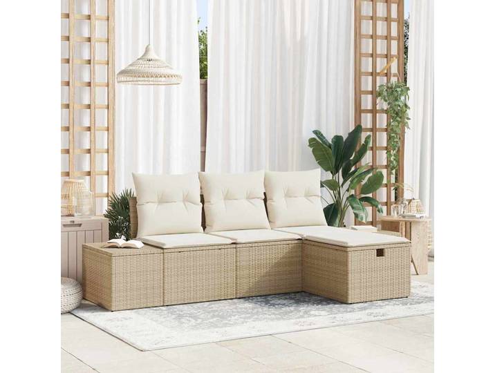 vidaXL Sofa Set 4 stk. Poly-Rattan