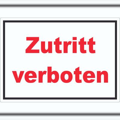 HB-Druck Zutritt verboten Aufkleber rot-weiß-schwarz A2 (420x594mm)