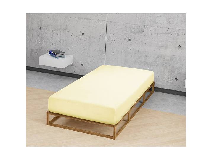 Drap en éponge 0012344 140 - 160 x 200 cm Jaune/Jaune clair