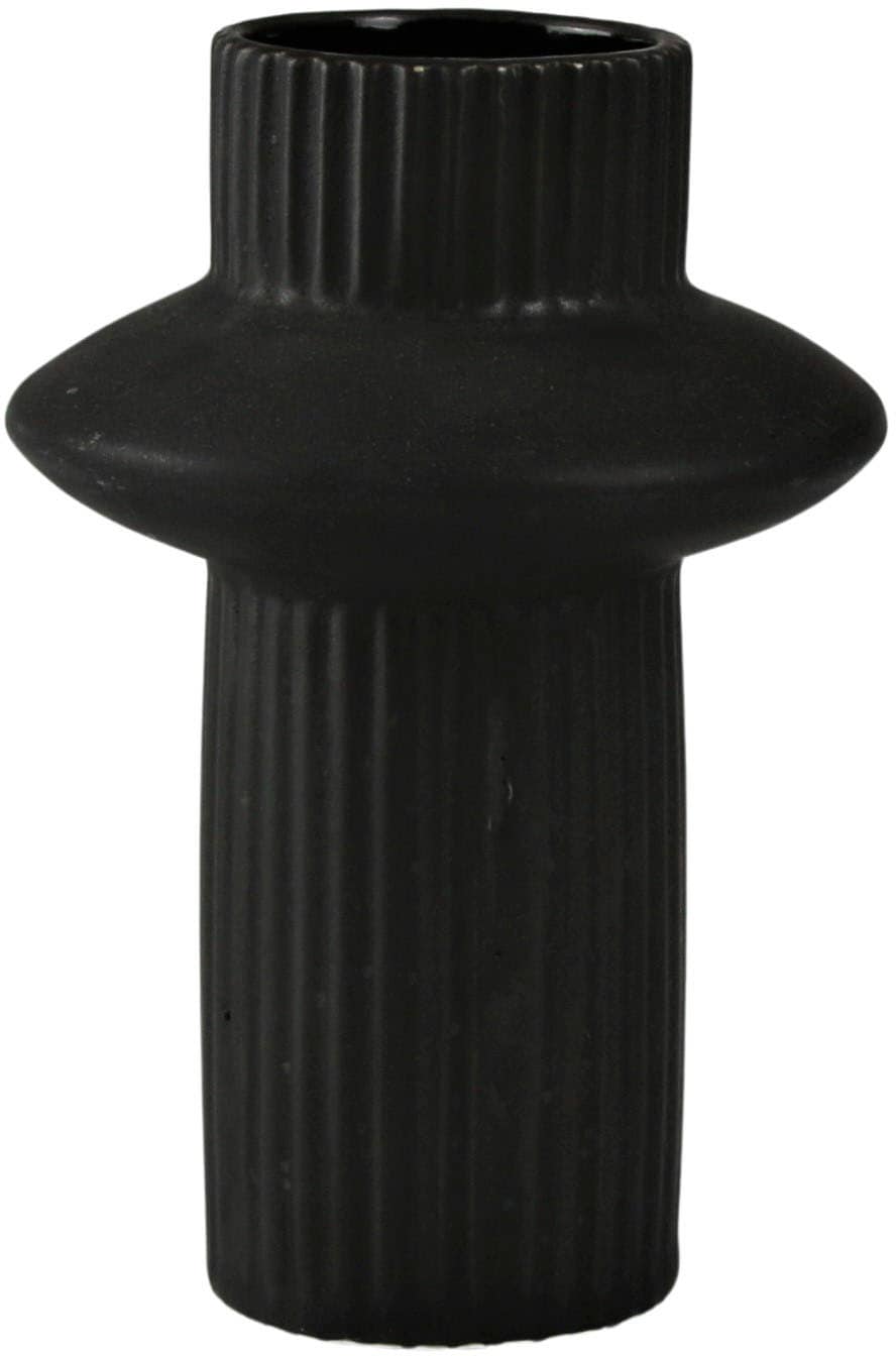 Tischvase AM DESIGN "Blumenvase mit kunstvoller Ausbuchtung", schwarz, H:17,5cm Ø:12cm, Keramik, Vasen, Tischvase, Dekovase aus Keramik, Höhe ca. 17,50 cm