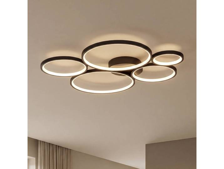 Trio Lighting LED Deckenlampe Rondo, dimmbar, schwarz, für Wohn- / Esszimmer, Metall, Modern, LED Deckenleuchte