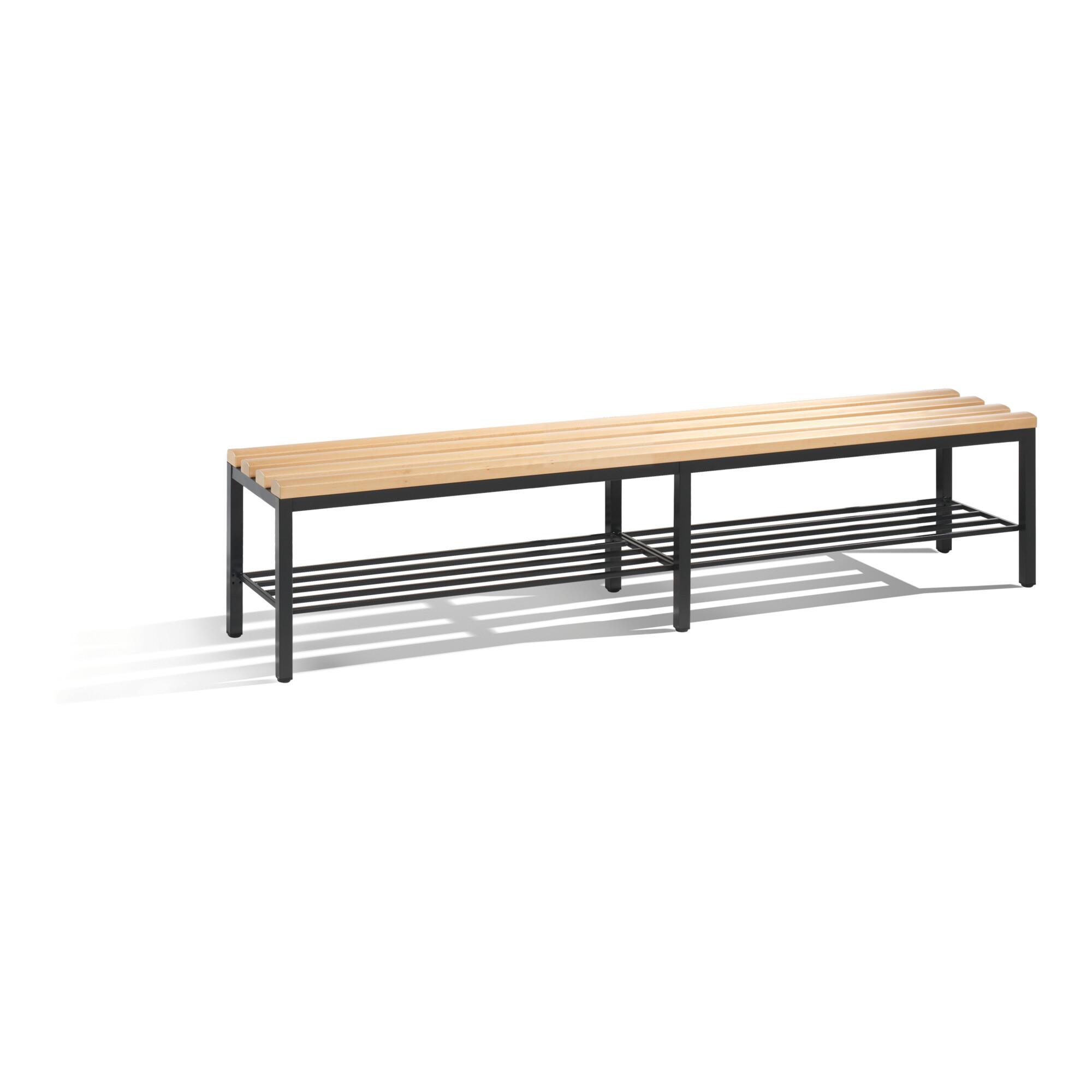 C+P Umkleidebank Basic mit Schuhrost, H420xB1960xT353mm Farbe Gestell Schwarzgrau ; C + P Möbelsysteme (8052-010|S10001)