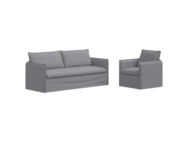 KUTYWEXFM Sofa Set 2-Teilig Modulare Couch Polstergarnitur Stoff Hellgrau Ergonomische Polsterecke mit flexiblem Moduldesign, stabilem Metallgestell und Komfortpolsterung für Wohnzimmer.