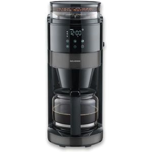 Severin Kaffeemaschine S-Taste AromaOne KA 4830, mit Glaskanne, mit Mahlwerk, 1,25 Liter, 900 Watt, schwarz, bis zu 10 Tassen
