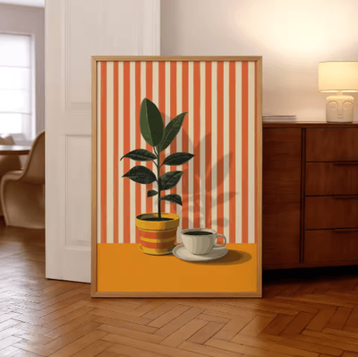Inspire Picks Retro Coffee Wall Art Poster Minimalist Kitchen & Cafe Decor Print 15 40x60cm No Frame