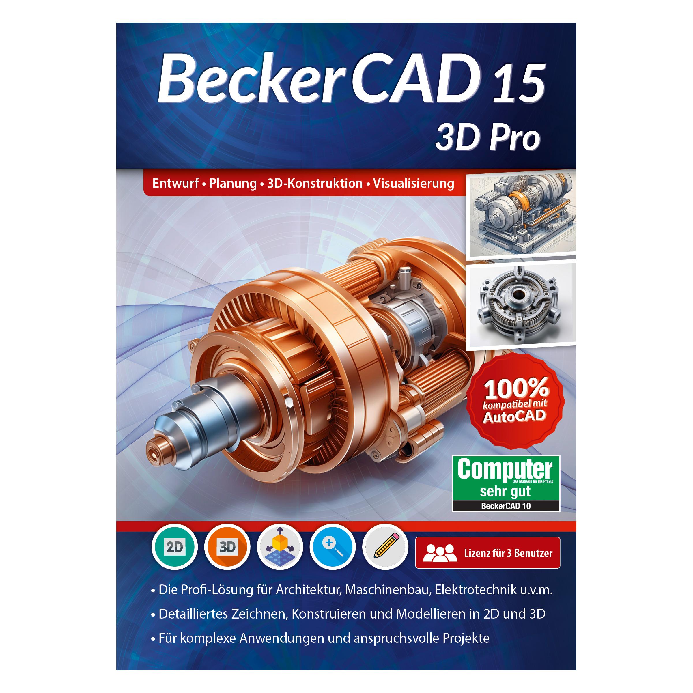 Markt + Technik BeckerCAD 15 - 3D Pro (1 User, 1 Geräte/User, unbegrenzt) (90814)