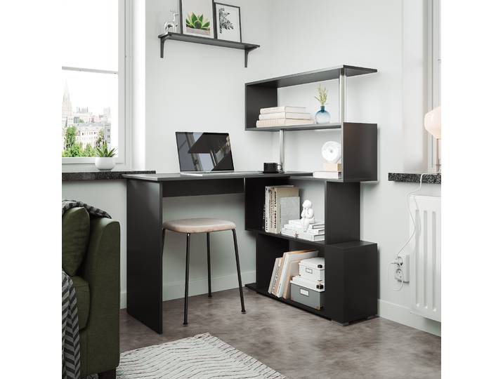 Mondeer bureau\, bureau d'angle\, bureau informatique pivotant\, noir