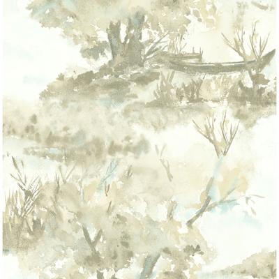 Seabrook Designs Attersee Trees Scenic Watercolor Unpasted Wallpaper
