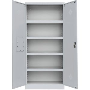 Lüllmann Umweltschrank 566250, lichtgrau, 4 Wannenböden, 91,6 x 195 x 42,2cm