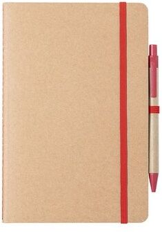 Cahier publicitaire en carton recyclé Esteka carton recyclé rouge
