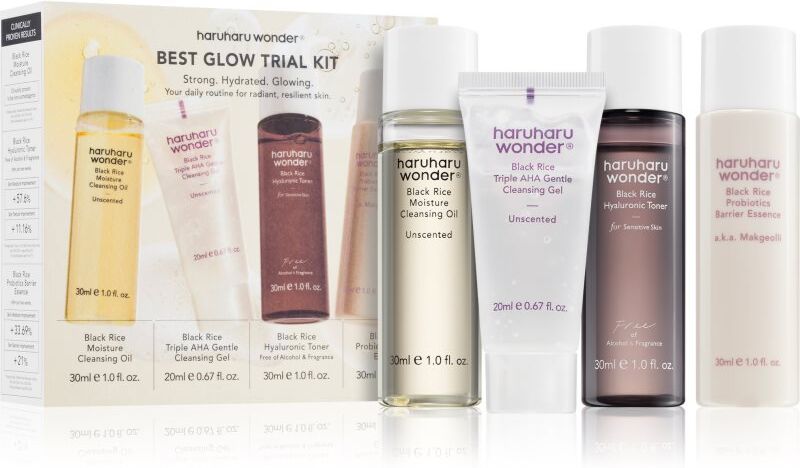 Haruharu Wonder Best Glow Trial Kit travel set for radiance and hydration