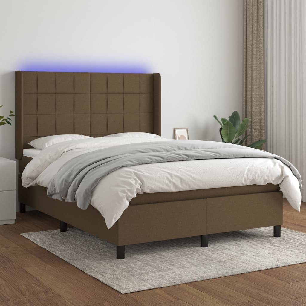 Prolenta Boxspringbed met matras en LED-verlichting, textiel