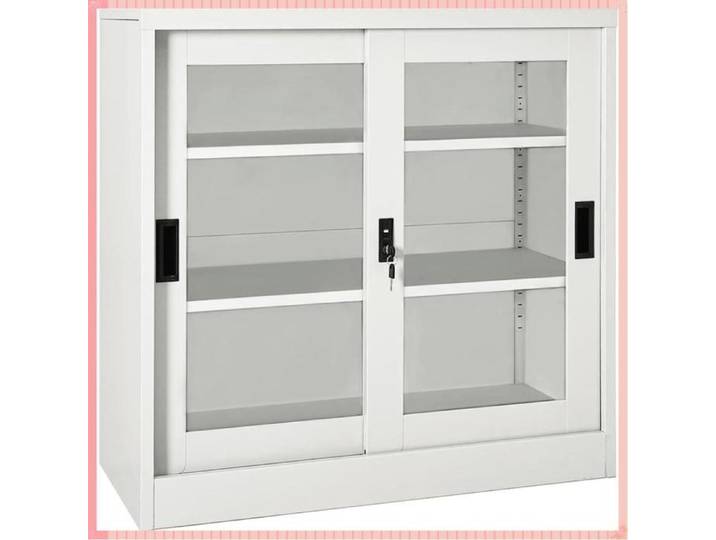 armoire - 90x40x90cm - avec portes coulissantes - avec portes - Intelligent et Moderne - Gris clair - Pour Rangement