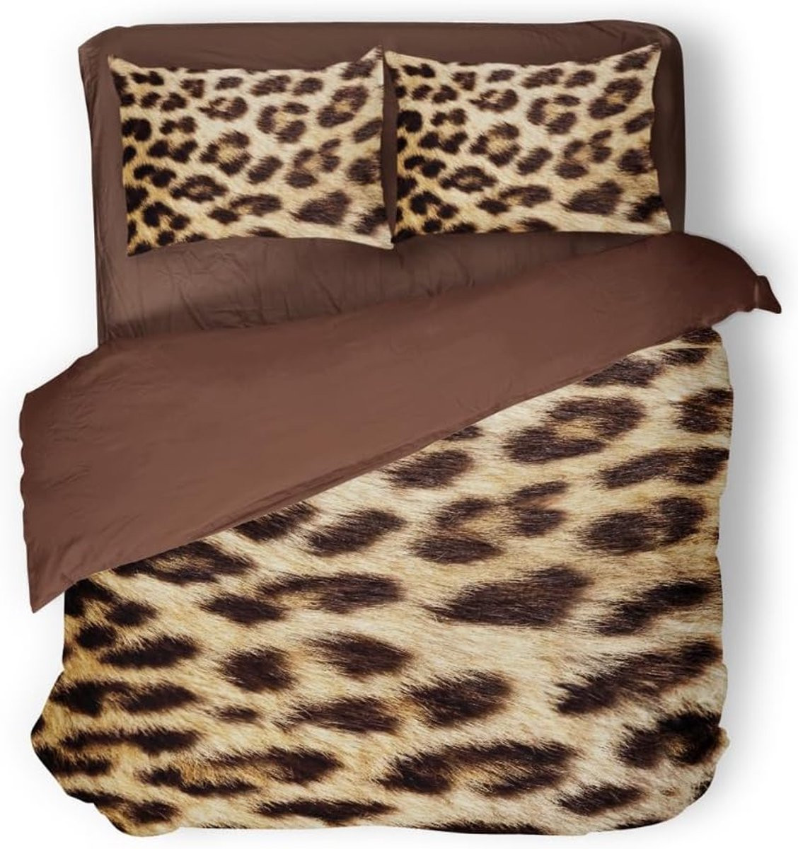 Dekbedovertrek Micropercal Jungle Chic Bruin 200x220 cm