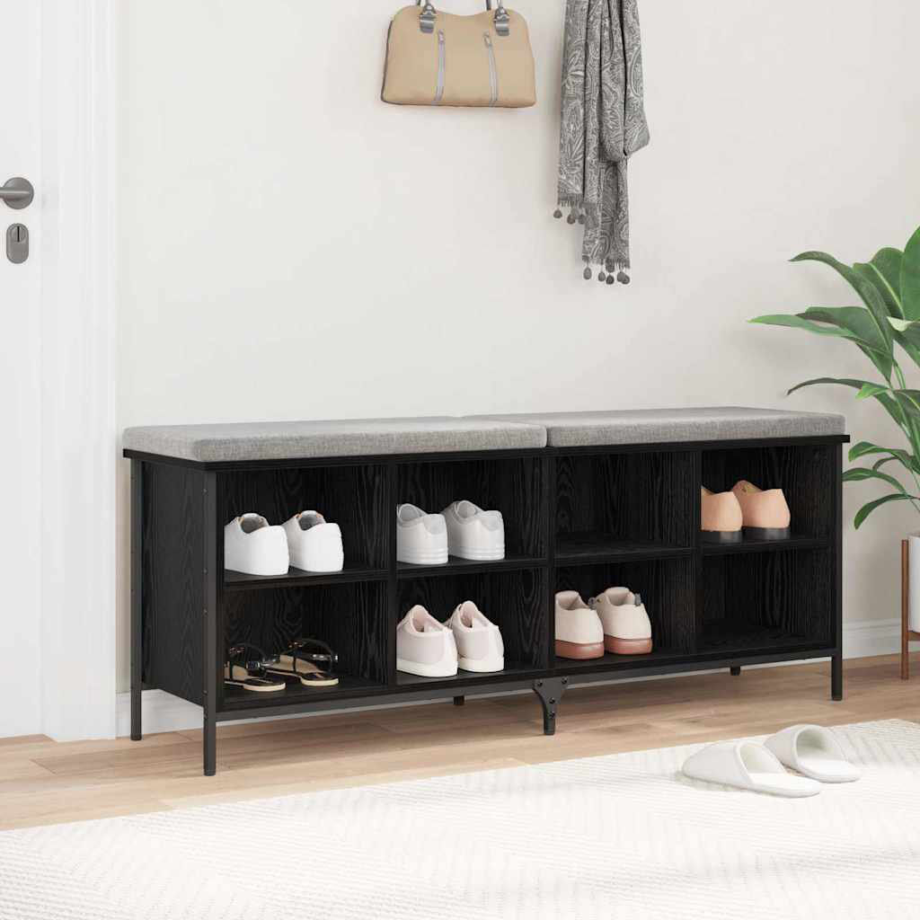 Trent Austin Design 8 Pair Shoe Storage Bench Black Oak 8