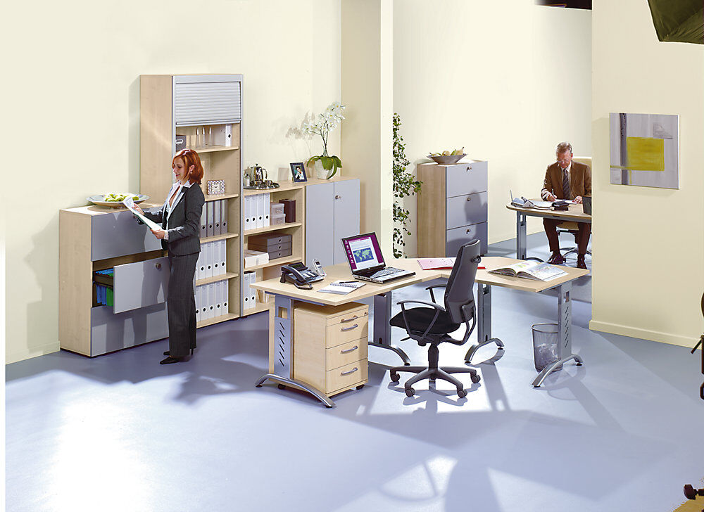 Büroregal, 2 Fachböden, HxBxT 1100 x 400 x 400 mm, lichtgrau eurokraft pro