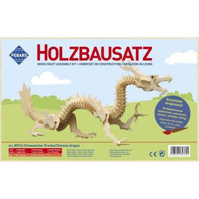PEBARO 857/6 - Holzbausatz Chinesischer Drache, 148 Teile, Holzkonstruktion zum Zusammenstecken